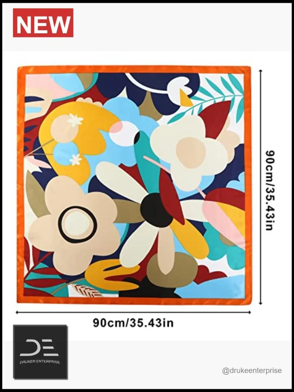 Large Satin Scarf Hair Wrap - Polyester Silk Scarf for Women